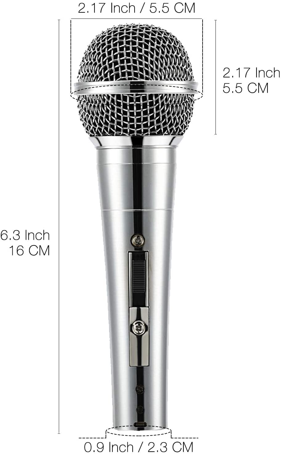  Moukey Karaoke Microphone, Dynamic Microphone with 13 ft Cable,  Metal Handheld Cardioid Wired Mic, XLR Microphone for Singing/Stage/Party,  Compatible w/Karaoke Machine/PA System/Amp/Mixer, Black : Musical  Instruments