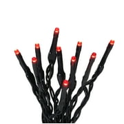 Way to Celebrate Halloween 100-Count Battery-Operated Indoor Outdoor Red LED Micro Lights, with 8 Lighting Functions, 4.5 Volts