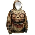 thumbnail image 2 of Yteetum Hoodies for Men Halloween Pumpkin Face Hoodie Sweatshirts Oversize Drawstring Pullover Hoodies Top Mens Casual Halloween Print Loose Long Sleeve Hooded Sweatshirt Outerwear Fall Clothes, 2 of 3