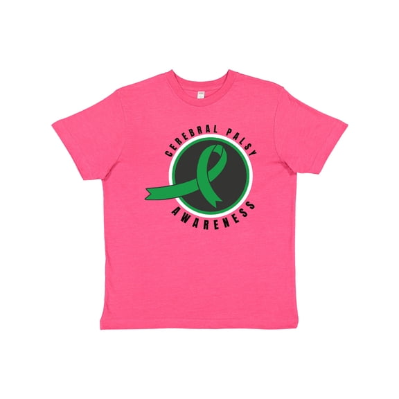 Inktastic Cerebral Palsy Awareness Green Ribbon Badge Youth T-Shirt