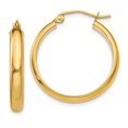thumbnail image 1 of Diamond2Deal 10k Yellow Gold Round Tube Hoop Earrings for Women, 1 of 3