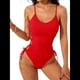 thumbnail image 1 of Traje de Baño de una Pieza para Mujer Traje de Baño de una Pieza con Abertura Alta para Mujer Traje de Baño de una Pieza Rojo M, 1 of 7