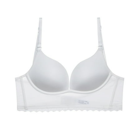 

Backless Comfort Lifting Bra Comfortable Breathable Bralette Lace Soft Thin Ladies Women Crop Top Bra White 70b