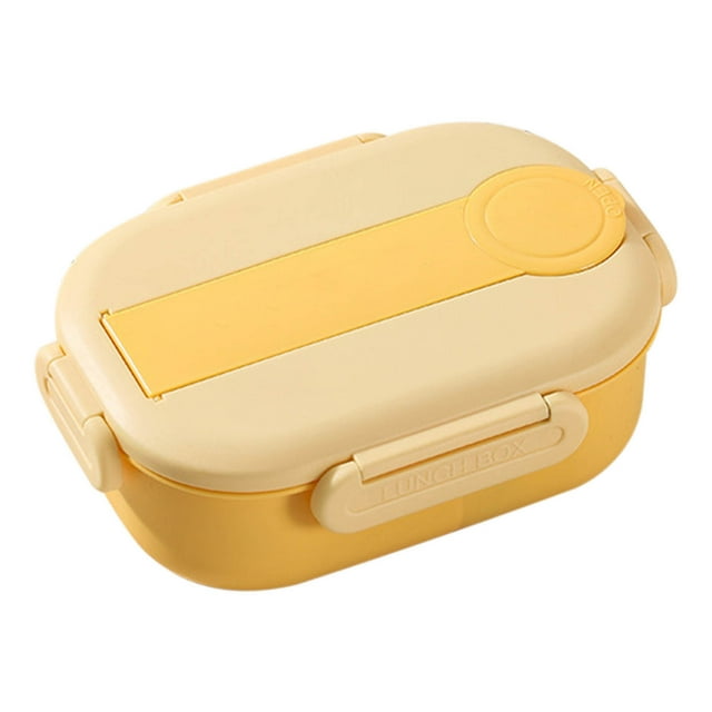 Bwiyojiz Home, Garden & Tools Kitchen Dining Entertaining Student Two-cent Lunch Box Small Fresh with Tableware Portable Travel, Gifts for Her, Yellow