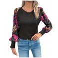 thumbnail image 1 of Blouse de Peinture à Manches Longues Rondes Décontractée pour Femme, 1 of 9