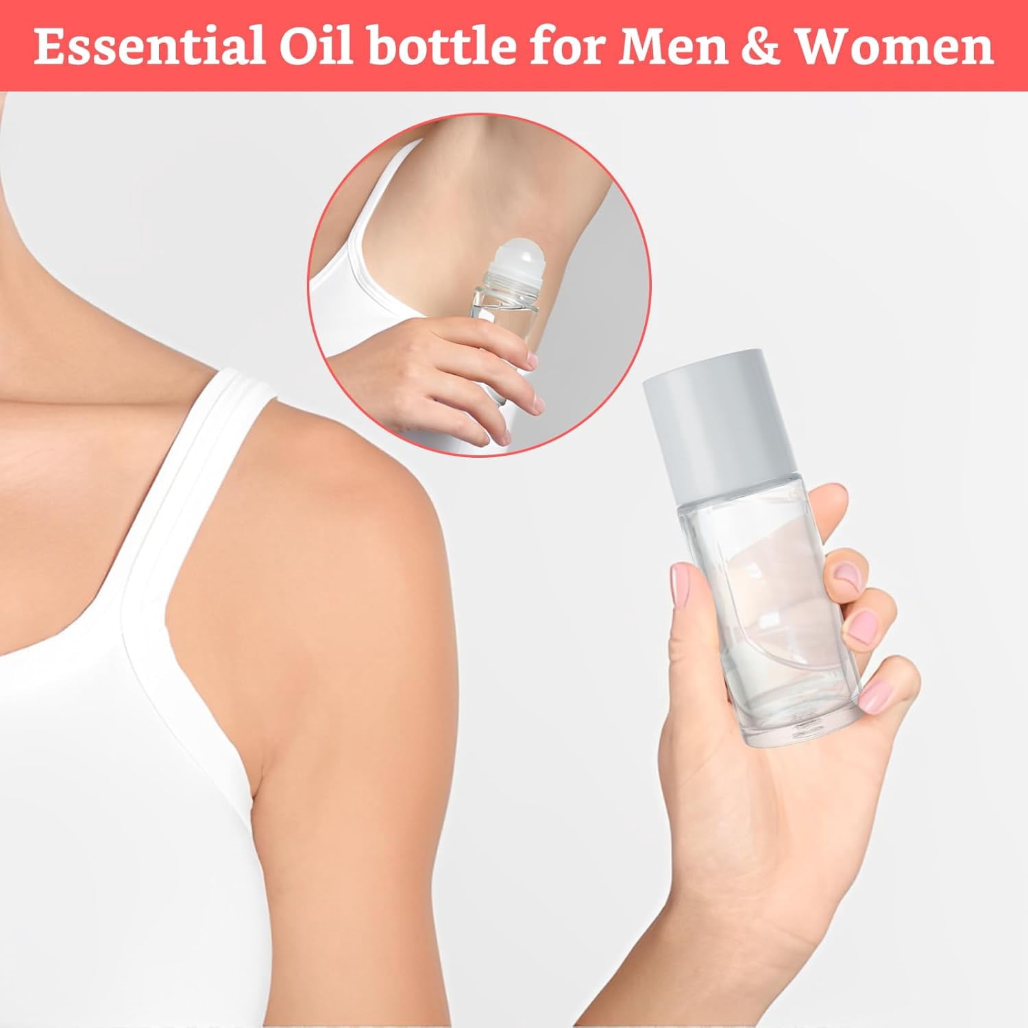 12 PCS Empty Glass Roller Bottles Essential Oils Roller Bottle, Deodorant Roll-On Bottles Refillable DIY Travel Roll on Bottle for Essential Oils, Perfume, Cosmetics （50ml）