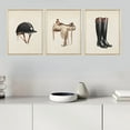 thumbnail image 4 of 3pcs Equestrian Canvas Wall Art Prints - Frameless Vintage Horse Riding Gear Decor for Living Room, Bedroom, and Christmas Gifts, 4 of 4