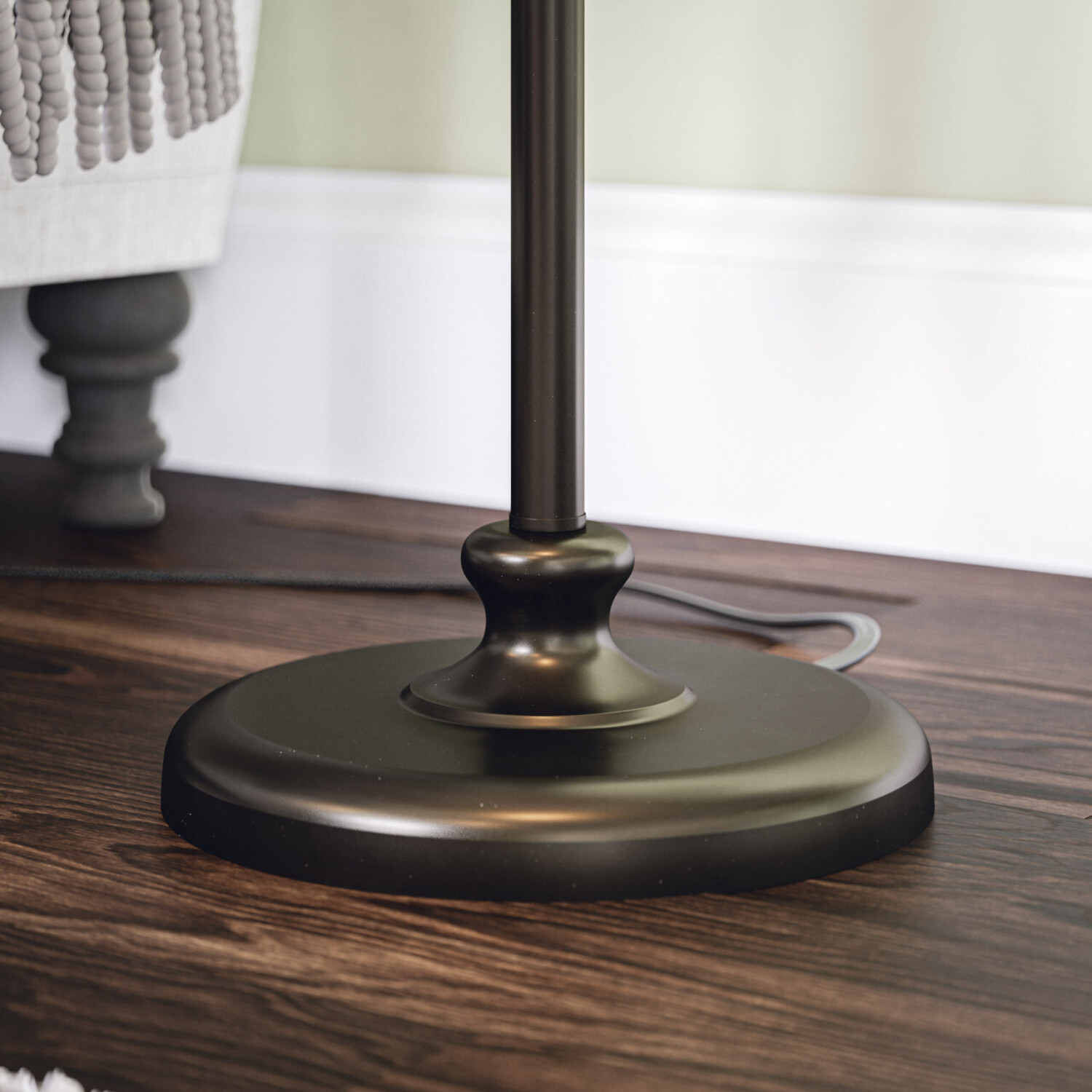 Kenroy Home Charlotte Table and Floor Lamp Set of 3 with Gold Fabric Empire Shade Traditional Light Fixtures for Living Room, Bedroom, or Office, Oil Rubbed Bronze