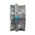 thumbnail image 1 of Spinner Ring 3MM Round Turquoise 925 Silver Meditation Anxiety Men Women Band, 1 of 2