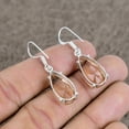thumbnail image 4 of Morganite 925 Sterling Silver Gemstone Handmade Jewelry Earring 1.50", 4 of 4