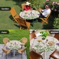 thumbnail image 4 of Spring Flowers Round Tablecloth for 45-54 Inch Tables, Fitted Table Cover with Elastic Edge, Wild Floral Herb Botanical Waterproof Outdoor Table Cloth Protector for Patio Garden Dinner Picnic, 4 of 9