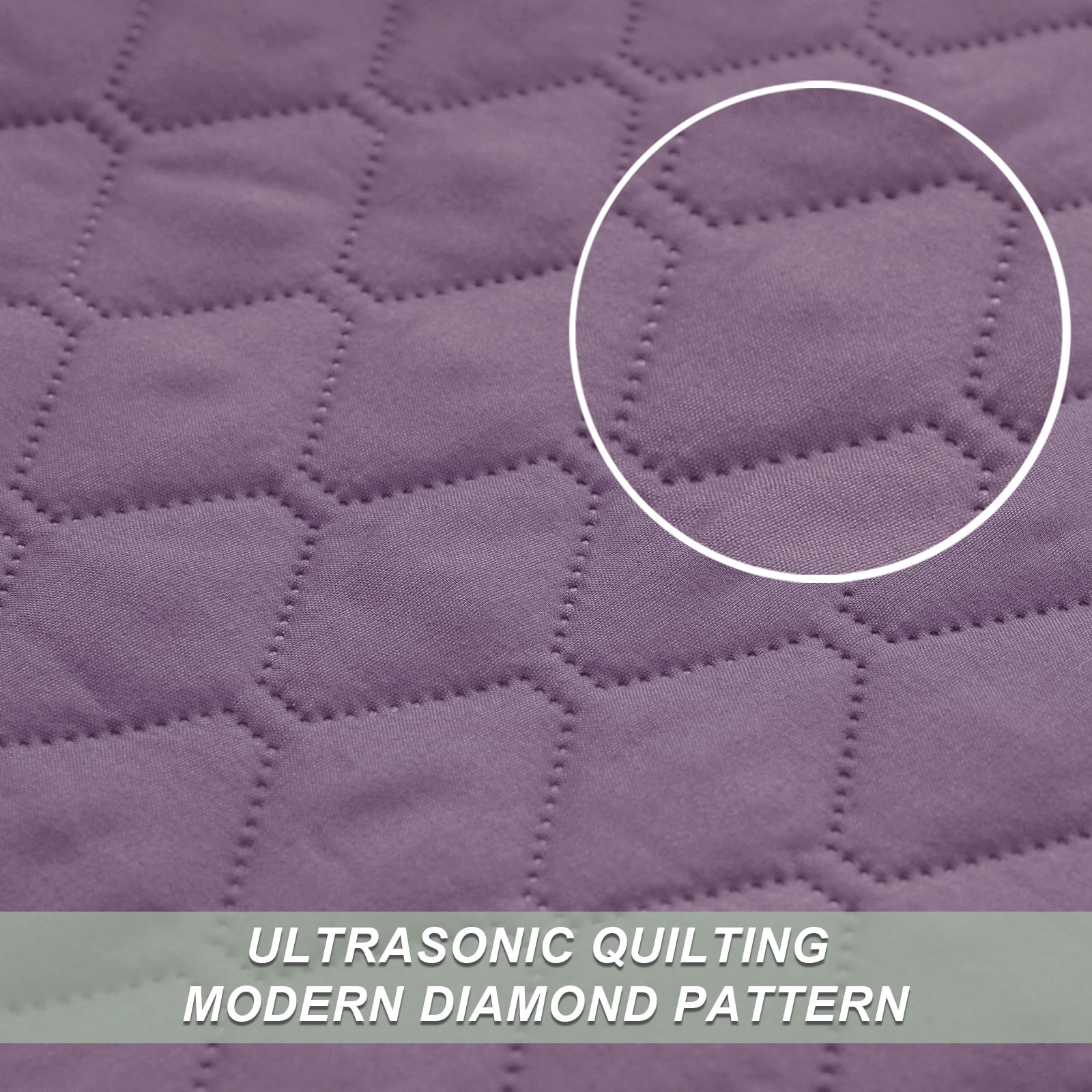 Exclusivo Mezcla Queen Quilt Set, 3-Piece Lightweight Queen Quilts Soft Bedspreads Bed Coverlets, Dusty Lavender, 90"x96"