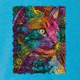 thumbnail image 2 of Colorful Cat Portrait | Cat Lover Owner | Dean Russo Art Animal Lover Tri-Blend Racerback Sleeveless Top, Vintage Turquoise, M, 2 of 5