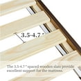 thumbnail image 5 of Yaheetech Solid Wood Platform Bed Frame with Wooden Slat Support, Dark Walnut, King, 5 of 9