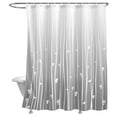 thumbnail image 2 of Shower Curtain,White Striped Roses Waterproof Shower Curtain Set with Hooks for Bathroom Showers,Stalls and Bathtubs,72x72in,Minimalist Gray Background, 2 of 9