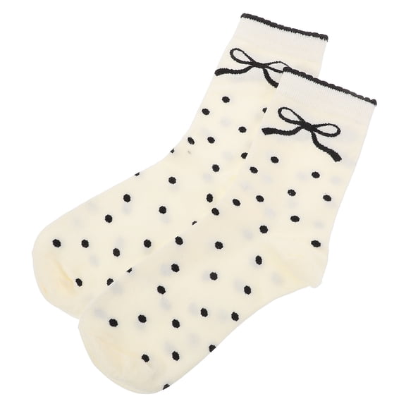 unbranded 1 Pair Bow Socks Casual Cotton Socks Soft Breathable Ankles Socks Soft Thin Cotton Socks Cute Socks Bowknot Frilly Socks for Women Use