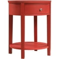 thumbnail image 2 of Chelsea Lane Oval Wood Accent Table with Drawer, Samba Red, 2 of 4
