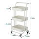 thumbnail image 2 of Zimtown Carro rodante de servicio Storage Trolley con manijas de canasta de malla y 2 ruedas ubicables Zimtown Moderno, 2 of 6