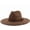 Coffee, variant on Fedora Hat for Women and Men, Classic Winter Wide Brim Felt Panama Hat Adjustable Suede Jazz Cap