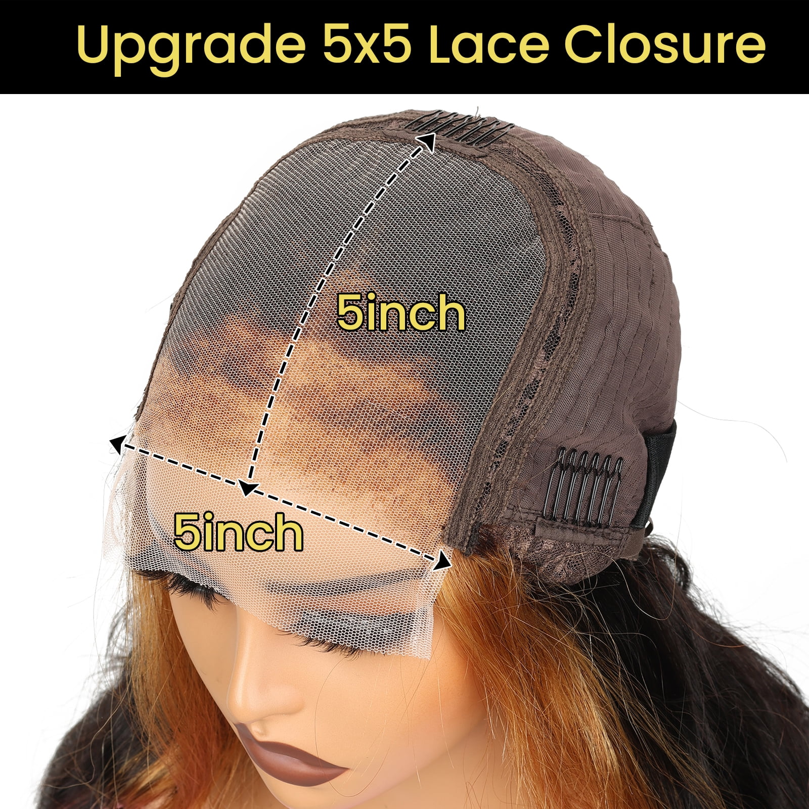 ChicRosa 5x5 Lace Closure Wig Human Hair #27 Highlight Body Wave 180% Density