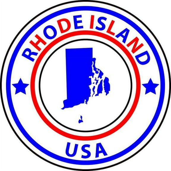 5x5 State Circle Rhode island Sticker Vinyl Bumper Sticker Sign Hobby Decal