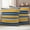 GoldenRod, variant on Yellow Blue Striped Outdoor Waterproof Pillow Covers, Farmhouse Vintage Stripe Decorative Square Throw Pillowcase Sofa Cushion Sham for Patio/Couch/Chair, 20"x20" 2 Pack