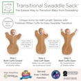 thumbnail image 3 of SwaddleDesigns Transitional Swaddle Sack, Arms Up Swaddle with Half-Length Sleeves & Mitten Cuffs, Easy Transition Swaddle Sleep Sack, Large, 6-9 Months, 21-24 lb, Heathered Butterum, 3 of 9
