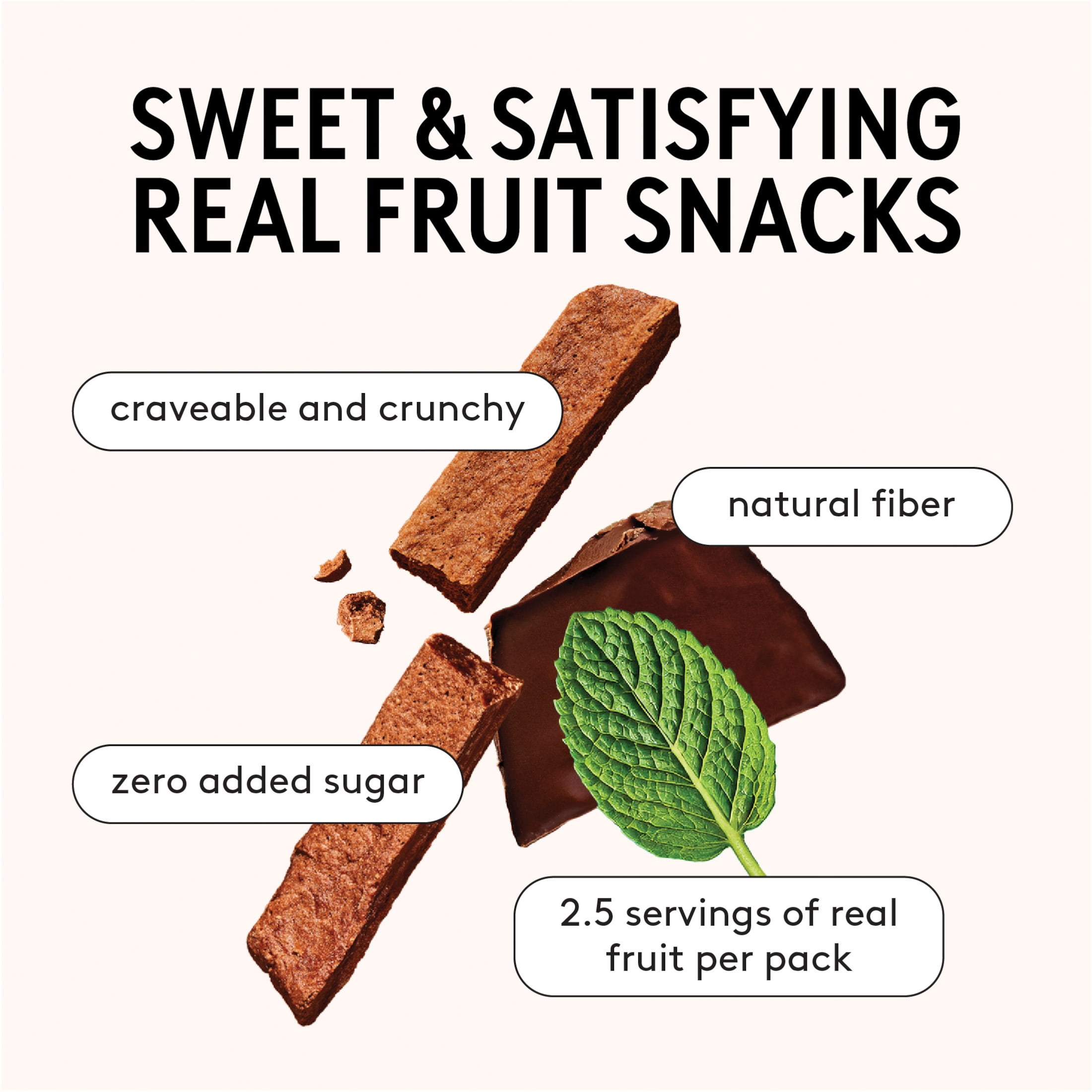 (3 pack) Kencko Chocolate Mint Snaps, Superfood Fruit Straws, 1 oz Bag