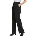 thumbnail image 3 of CALVIN KLEIN Womens Black Zippered Pocketed Wide Leg Pleated Wear To Work High Waist Pants 10, 3 of 4