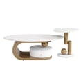 thumbnail image 5 of NEW Modern Nesting Golden Coffee Table Set of 2 End Table for Living Room, Oval and Round Table Set, 5 of 9