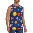 thumbnail image 2 of Fotbe Men's Space Planet Print Men's Sleeveless Muscle Tank Tops Casual T-Shirts for Gym Workout Beach-Large, 2 of 8