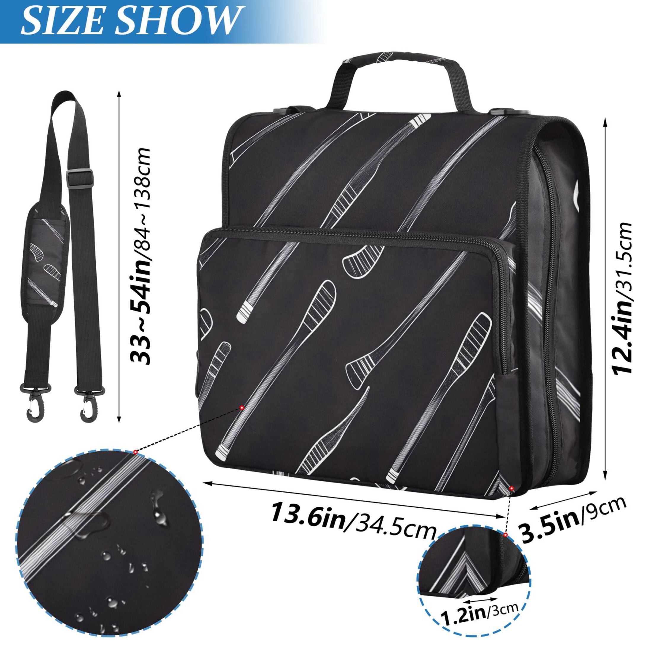 ALAZA Zipper Binder Hockey Sticks 3 Ring Trapper Keeper File Folder Organizer Bag
