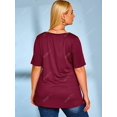 thumbnail image 3 of Cuello sólido cuello grande talla de tee Rosegal Camisetas tallas grandes, 3 of 5
