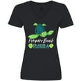 thumbnail image 3 of Inktastic Pompano Beach, Florida Happy Sea Turtle Women's V-Neck T-Shirt, 3 of 5