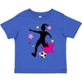 thumbnail image 3 of Inktastic Girl Playing Soccer- Pink and Yellow Stars Girls Toddler T-Shirt, 3 of 5