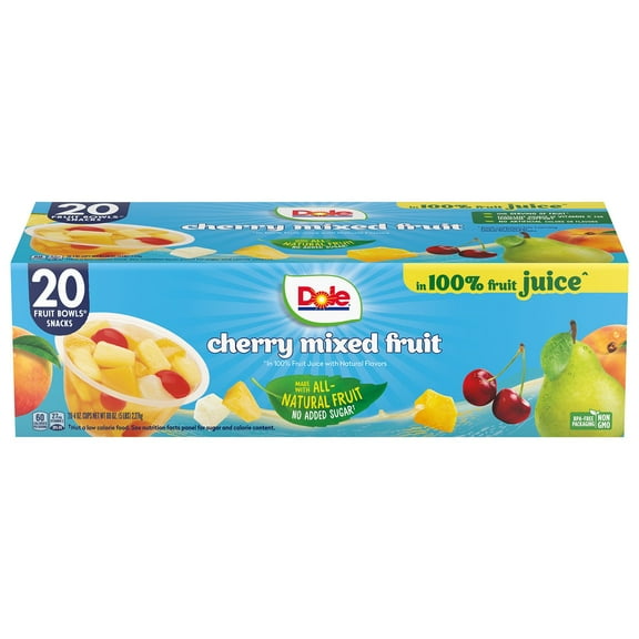 Dole Fruit Bowls Cherry Mixed Fruit in 100% Juice 4 oz., 20 pk.