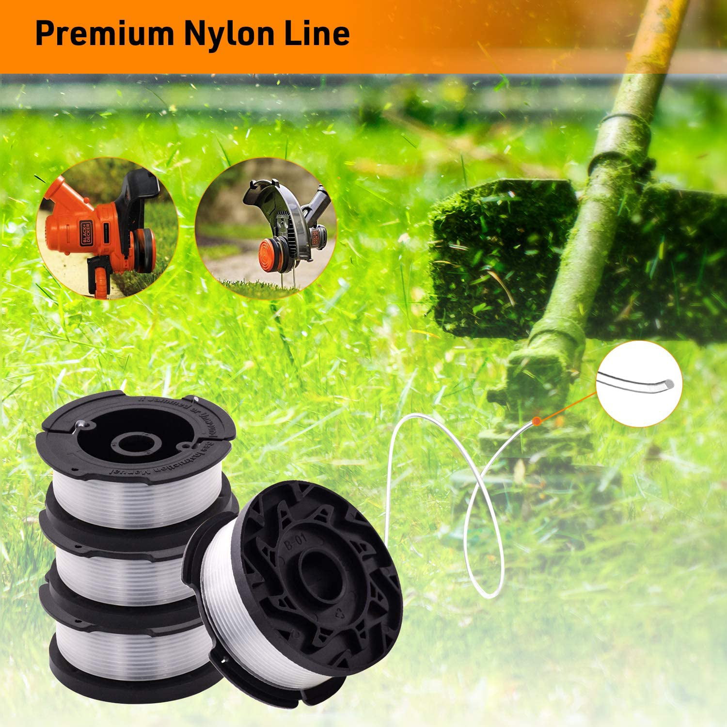 4 Pcs Line String Trimmer Multifunctional Autofeed Weed Grass Trimmer  Replacement Spool For BLACK+DECKER AF-100-3ZP - AliExpress