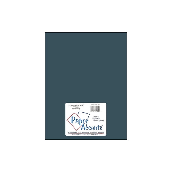 Accent Design Paper Accents Vellum 25 Sheets, Chambray 27lb 8.5 x 11 Inches, Acid Free Archival Translucent Paper for Scrapbooking, Invitations, Overlays and Card Making