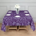 thumbnail image 3 of Purple Paisley Pattern Square Tablecloth,Waterproof Square Table Cover,Wipeable Spillproof Washable Table Cover for Home Kitchen Party Decor 42"X42"(107x107cm), 3 of 6