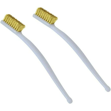 

2PCS Brass Wire Brushes Mini Cleaning Brush for Removing Rust Stains and Fungus Wire Brush Against 3D Printer Welding Dust White