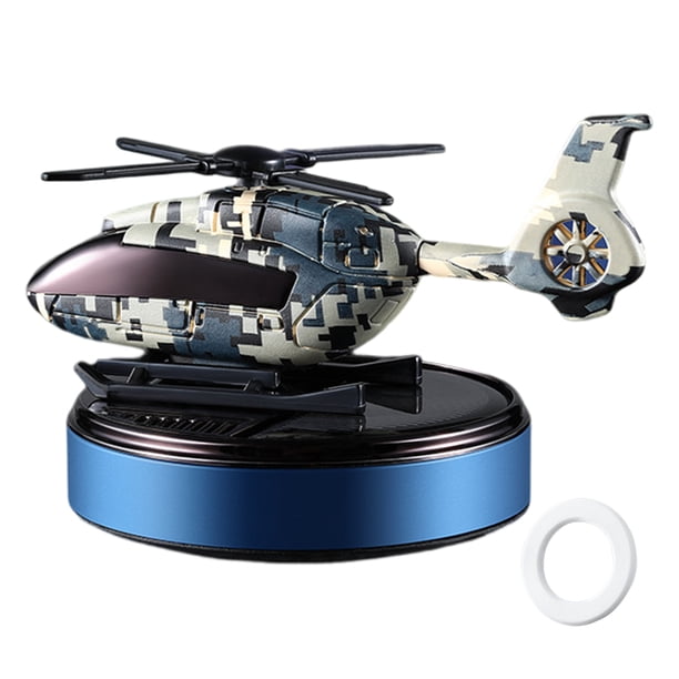 Adornos de perfume de salida de aire de avión con energía solar para aromaterapia de automóvil (camuflaje azul)
