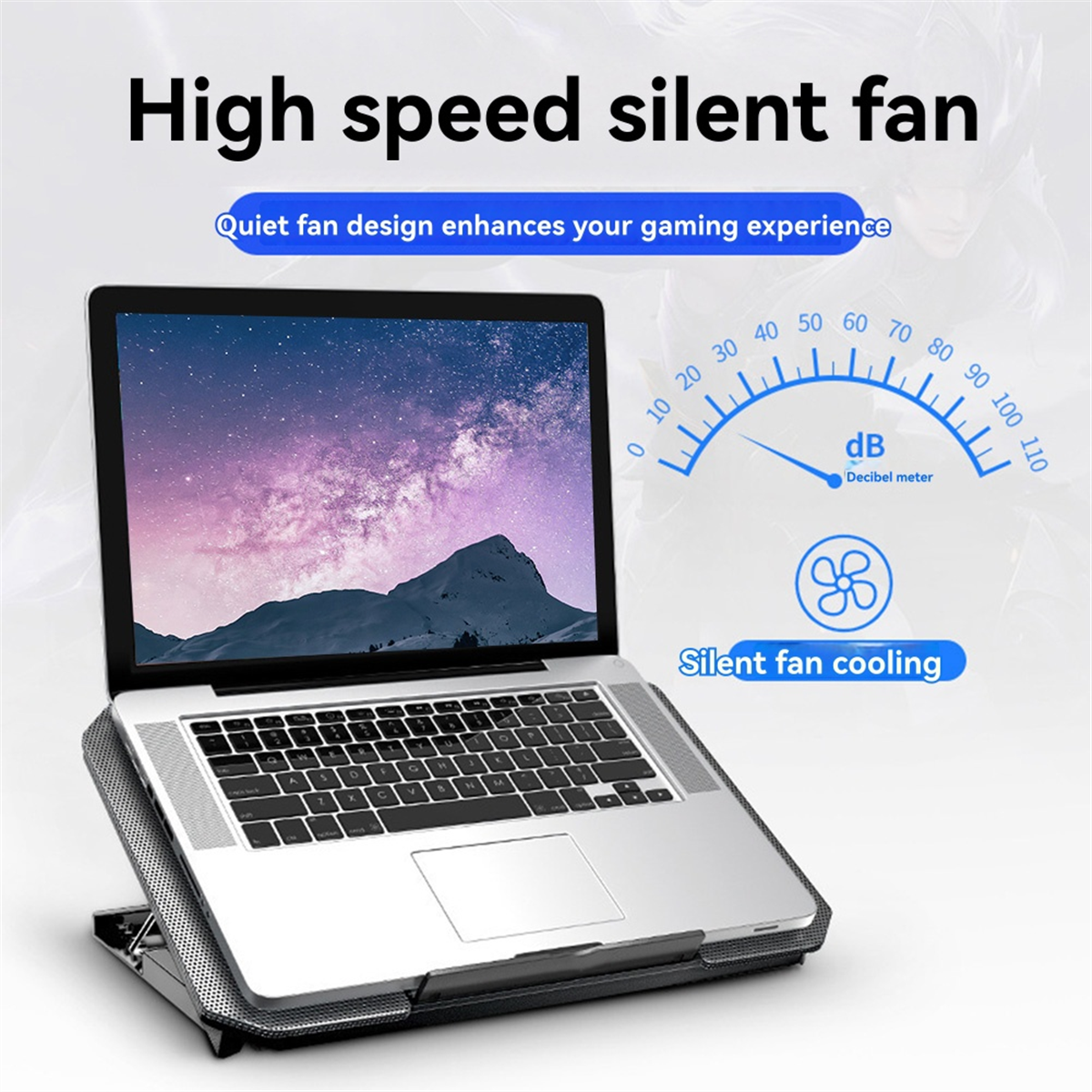 Laptop Cooler Fan Gaming Laptop Cooling Pad with USB Laptop Stand Base for Laptop Cooler Adjustable Angle Wind Speed B,1 * Laptop Cooler Fan