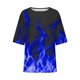 thumbnail image 5 of Tops Y Blusas de Señoras, Casual Cortado 3/4 Manga Impresa Camisa Suelta Superior Hecha de Poliéster Suave Transpirable para Primavera Verano, Blusas para Mujeres Casual, 5 of 5