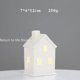 thumbnail image 3 of Adornos navideños de cerámica blanca para casa, luces LED, decoración para el hogar, festival, cono, decoración de escritorio, luz navideña, 3 of 5