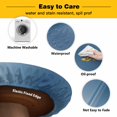 thumbnail image 3 of Elastic Fitted Round Tablecloth, Navy Blue Grey Ombre Waterproof Stretch Table Cover for 45"-54" Tables, Farmhouse Gradient Minimalist Washable Outdoor Tablecloths for Patio, Picnic, Camping, 3 of 9