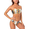 thumbnail image 1 of Traje de baño de 2 Piezas con Parte Inferior de Talle bajo y Bikini Cruzado de Bandeau con Cordones Halter Snakeskin-e CH Snakeskin-e CH Xishao ropa, 1 of 2