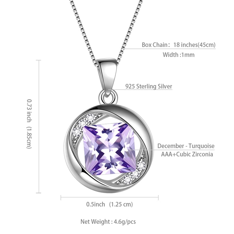 GNOCE 925 Sterling Silver Birthstone Pendant Charm - Oval Shape With Cubic Zirconia, Fits Pandora & Other Bracelets/Necklaces 4 thumbnail image