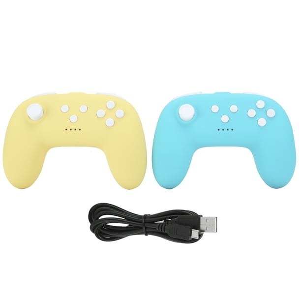 Gamepad inalámbrico Bluetooth para Switch Pro Mini mango de agarre para NS Lite doble vibración (verde amarillo)