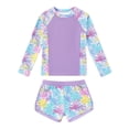 thumbnail image 5 of MuXiKeJi Clothes Kids Girls Rash Guard Swimsuits 2 Piece Bathing Suit UPF 50+ Summer Swimwear Size 7-12T, 5 of 5
