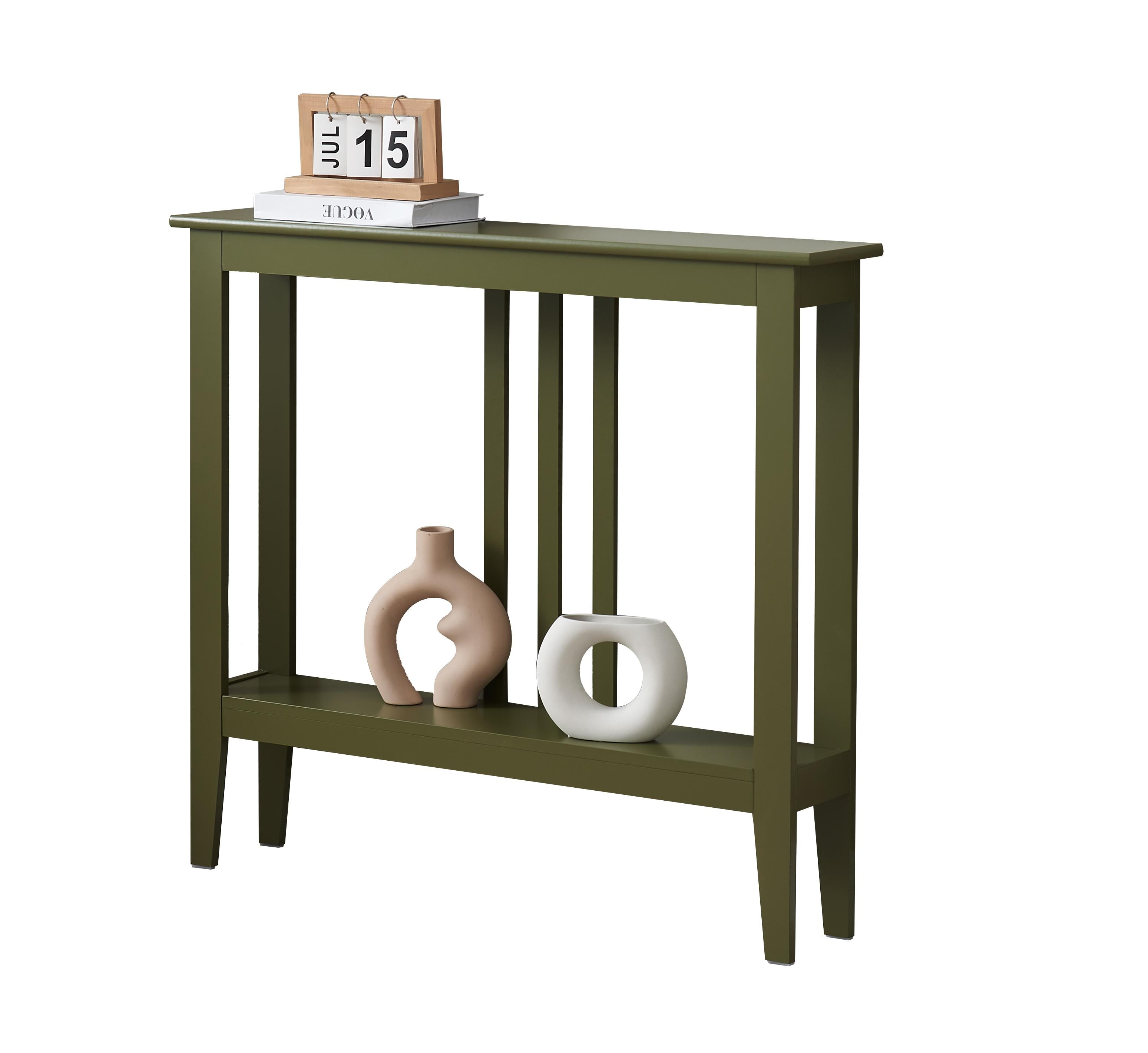 Kings Brand Furniture - Entryway Table - Narrow Console Table - Console Table with Storage - Hallway Decor - Wood Console Tables for Entryway - Narrow Console Sofa Side Table - Foyer - Avocado
